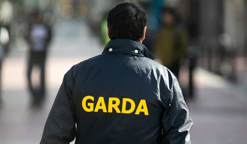 Ofițer de poliție irlandez în timpul unei intervenții
