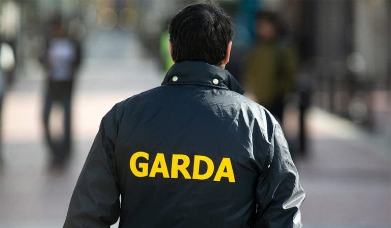 Ofițer de poliție irlandez în timpul unei intervenții