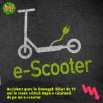 Accident grav în Donegal: Băiat de 13 ani în stare critică după o căzătură de pe un e-scooter