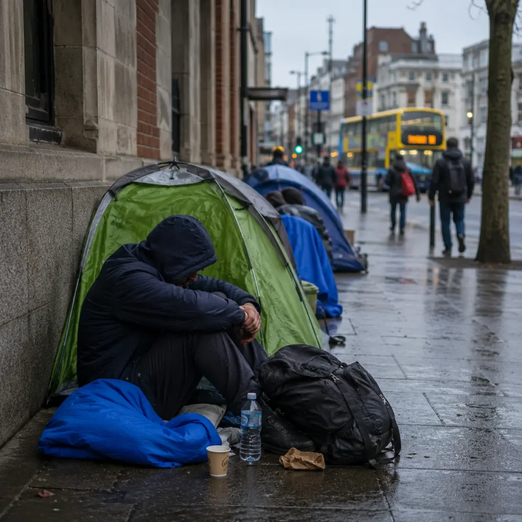 Numărul persoanelor fără adăpost din Irlanda a atins un nou record: peste 17.500 de oameni și 5.600 de copii