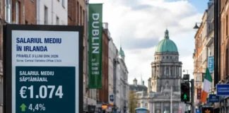 Salariul mediu în Irlanda a depășit 1.070 de euro pe săptămână
