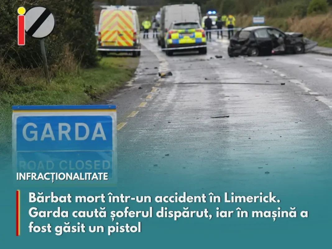 Bărbat mort într-un accident în Limerick. Garda caută șoferul dispărut, iar în mașină a fost găsit un pistol
