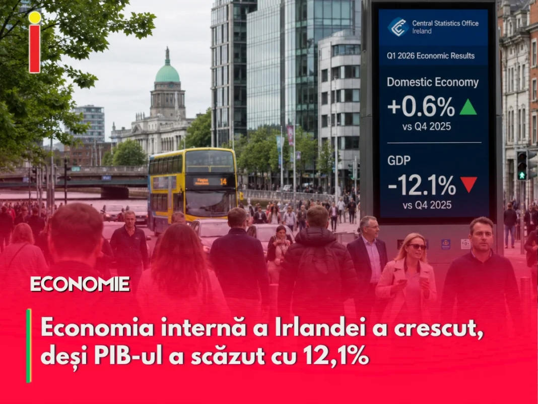Economia internă a Irlandei a crescut, deși PIB-ul a scăzut cu 12,1%