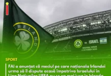 Irlanda va juca meciul cu Israel pe teren neutru după decizia FAI