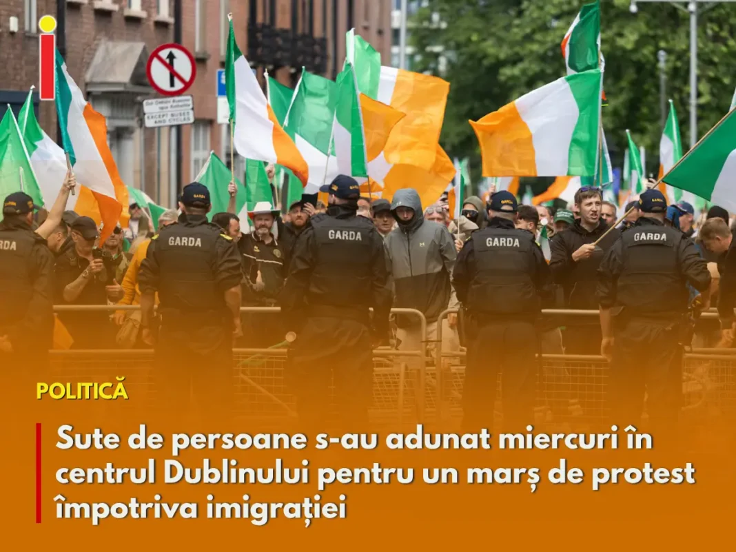 Marș anti-imigrație la Dublin înainte de intrarea în vigoare a Pactului UE privind Migrația și Azilul