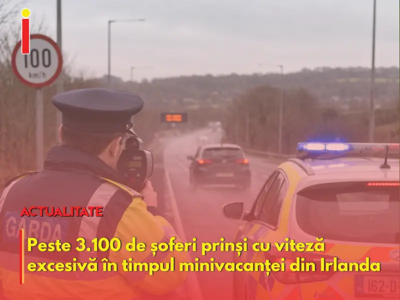 Peste 3.100 de șoferi prinși cu viteză în exces în timpul minivacanței din Irlanda