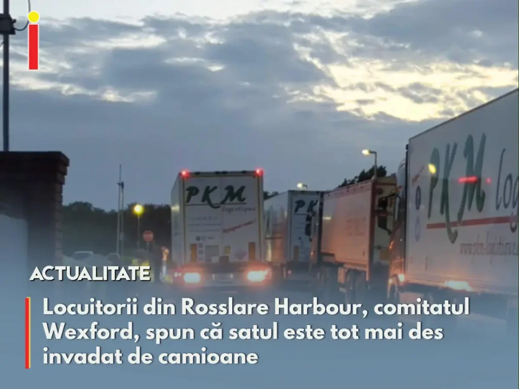 Camioanele ocupă străzile din Rosslare, în timp ce un centru construit după Brexit stă aproape gol