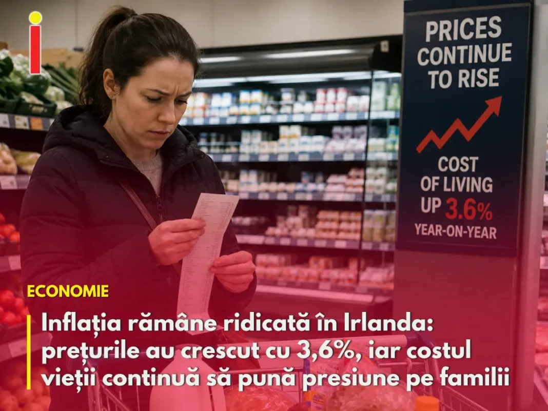 Inflația rămâne ridicată în Irlanda: prețurile au crescut cu 3,6%, iar costul vieții continuă să pună presiune pe familii