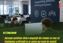 Aproape jumătate dintre angajații din Irlanda se tem de AI