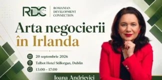 Arta negocierii ajunge la Dublin: Ioana Andrievici, într-un eveniment dedicat românilor din Irlanda
