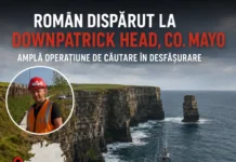 Român dispărut la Downpatrick Head, în comitatul Mayo. O amplă operațiune de căutare este în desfășurare