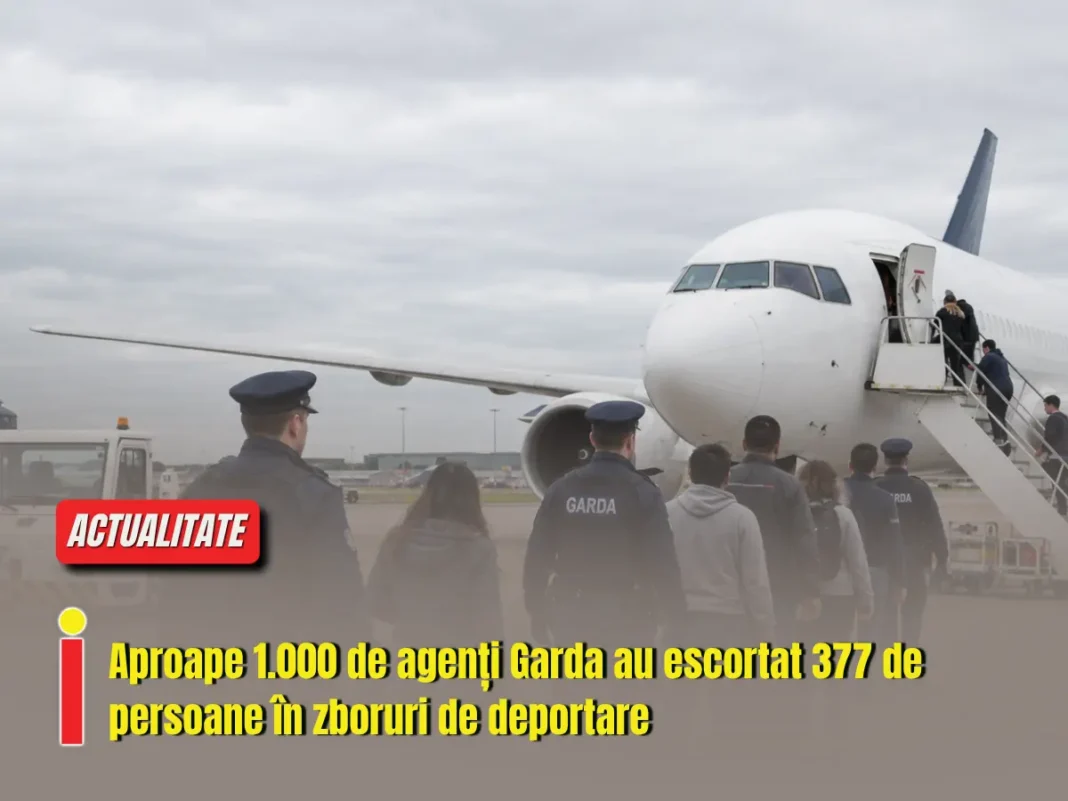 Aproape 1.000 de agenți Garda au escortat 377 de persoane în zboruri de deportare