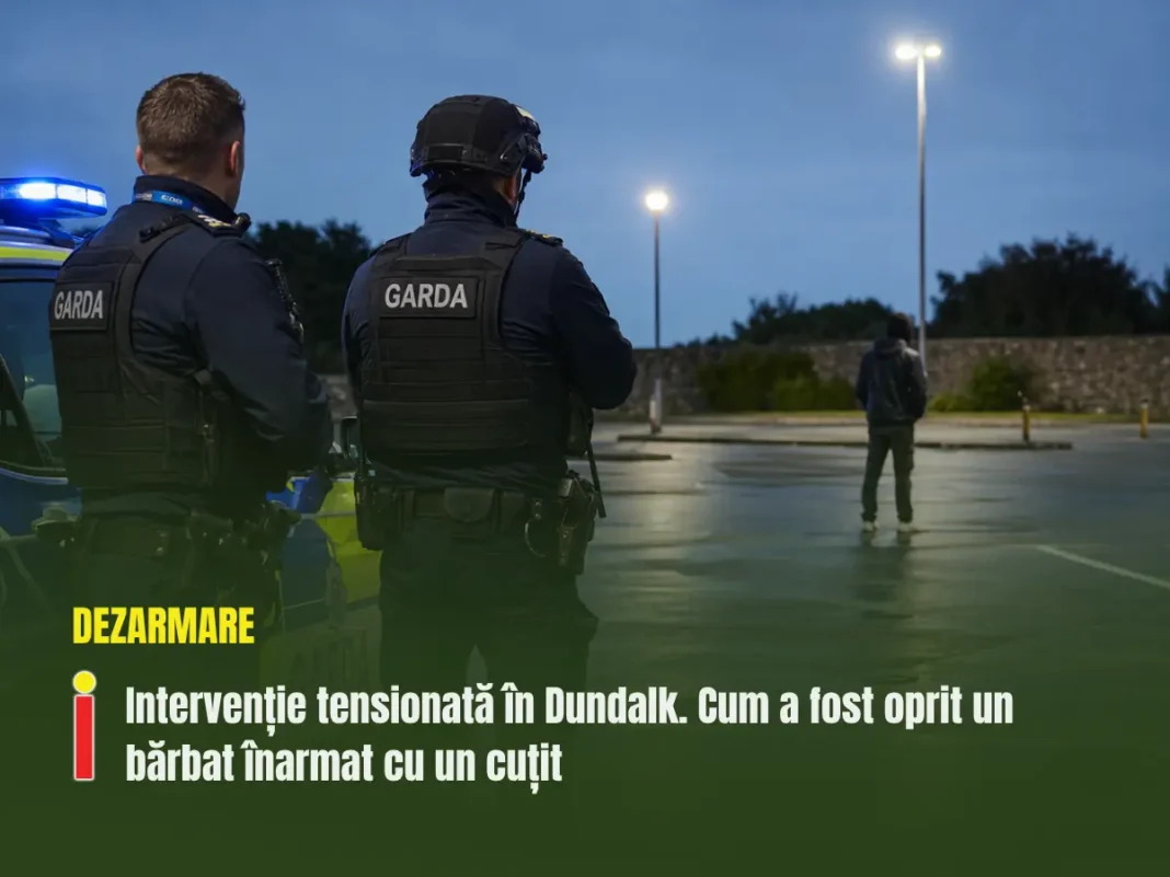 Intervenție tensionată în Dundalk. Cum a fost oprit un bărbat înarmat cu un cuțit