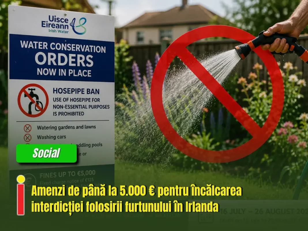 Amenzi de până la 5.000 € pentru încălcarea interdicției folosirii furtunului în Irlanda