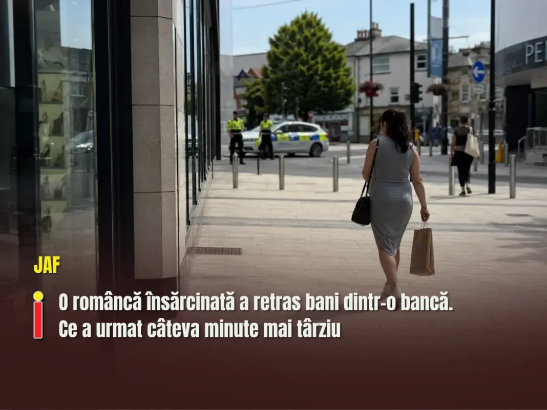 O româncă însărcinată a retras bani de la bancă. Ce s-a întâmplat câteva minute mai târziu