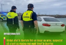 Bărbat aflat în libertate într-un dosar cu arme, suspectat că a lovit cu mașina mai mulți tineri în Skerries