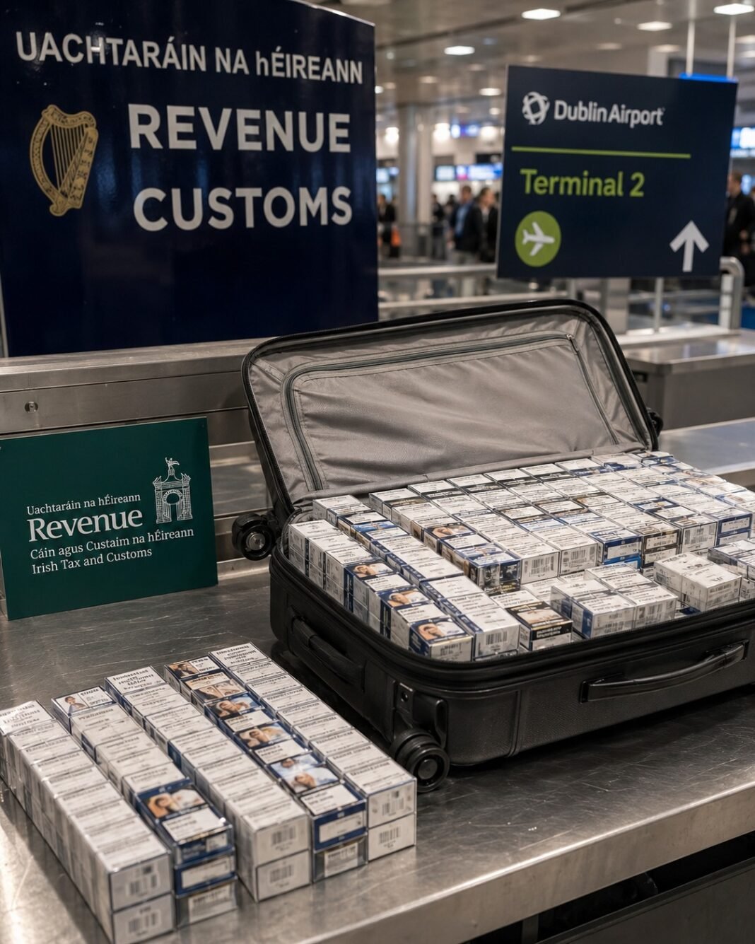 Român prins cu aproape 30.000 de țigări în bagaje pe Aeroportul Dublin. Instanța a refuzat eliberarea sa