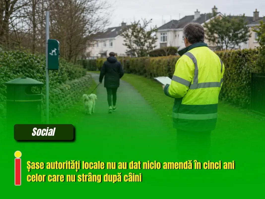 Șase autorități locale nu au dat nicio amendă în cinci ani celor care nu strâng după câini