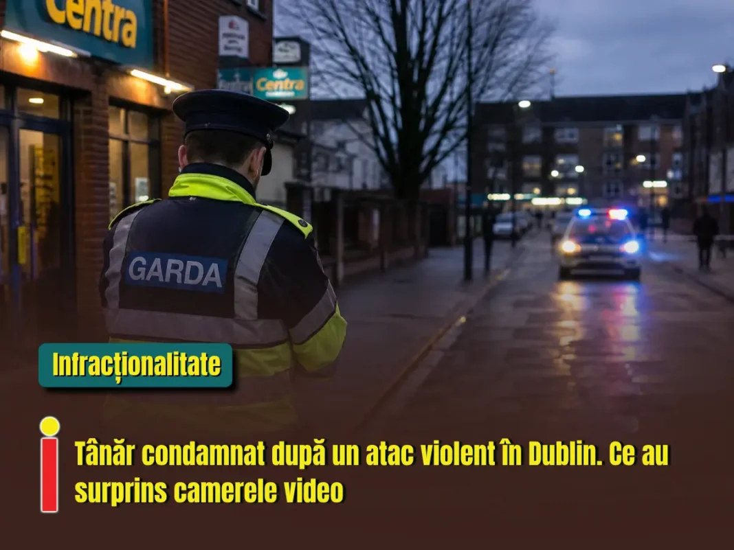 Tânăr condamnat după un atac violent în Dublin. Ce au surprins camerele video