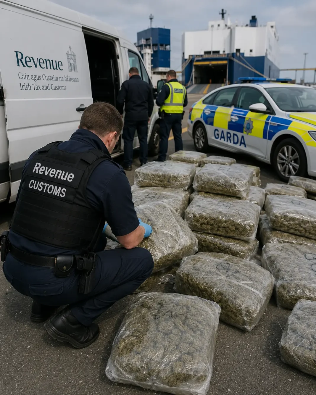 392 kg de canabis, confiscate în Portul Dublin