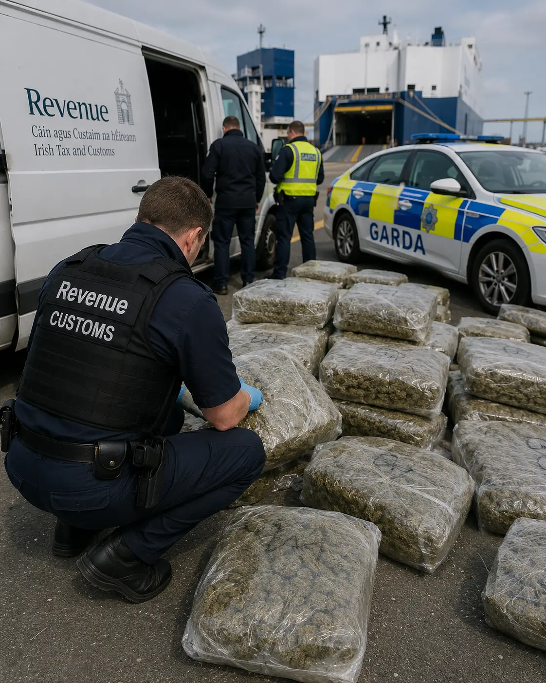 392 kg de canabis, confiscate în Portul Dublin
