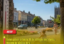 Codul galben extins la 20 de comitate din Irlanda. Maxime de până la 30°C