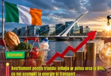 Avertisment pentru Irlanda: inflația ar putea urca la 6%, cu noi scumpiri la energie și transport