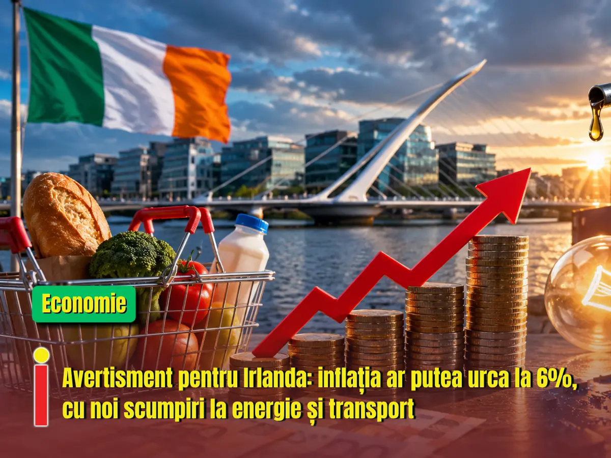 Avertisment pentru Irlanda: inflația ar putea urca la 6%, cu noi scumpiri la energie și transport