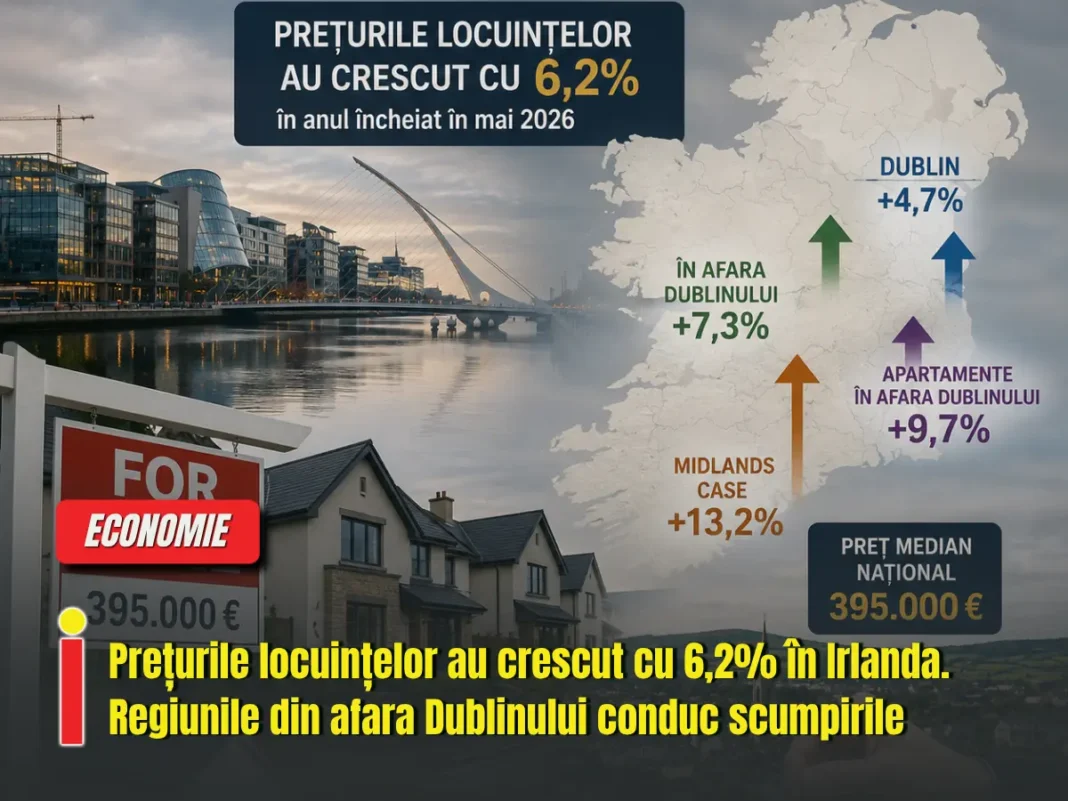 Prețurile locuințelor au crescut cu 6,2% în Irlanda. Regiunile din afara Dublinului conduc scumpirile
