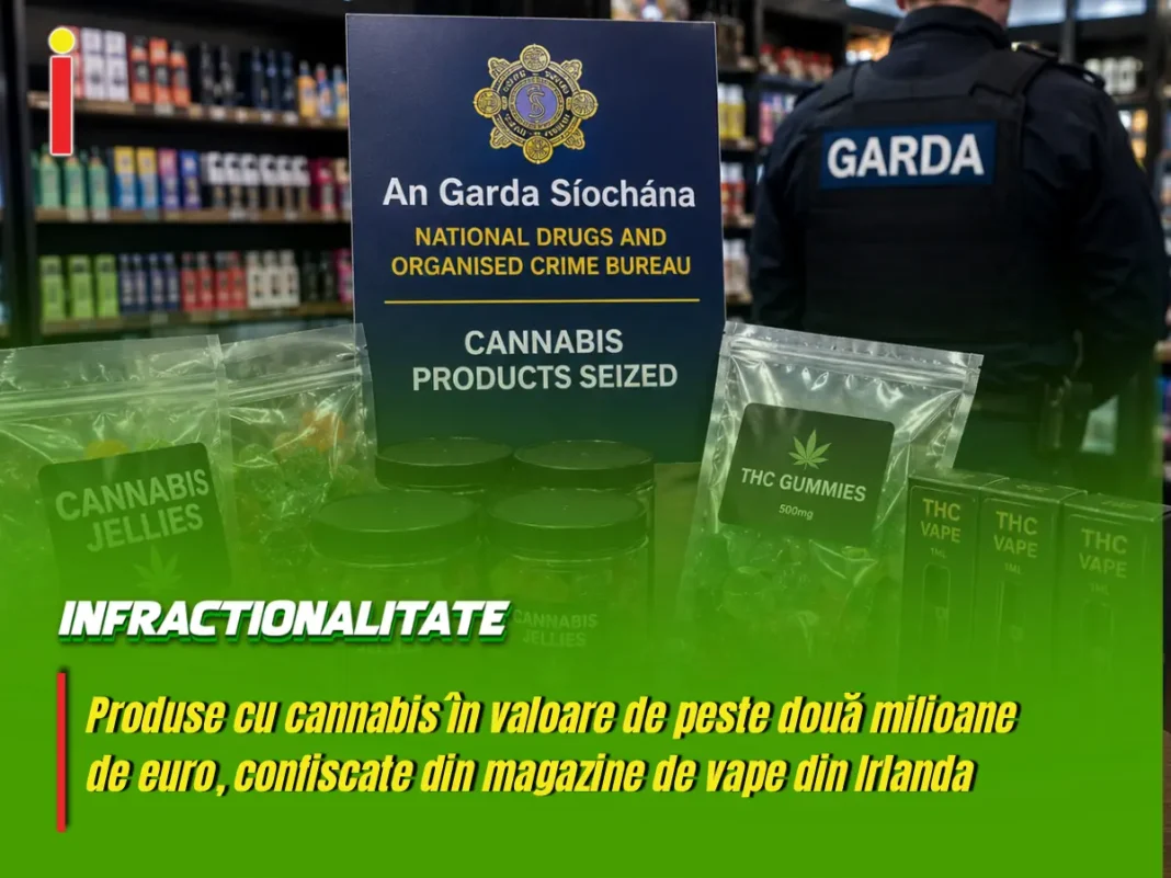 Produse cu cannabis în valoare de peste două milioane de euro, confiscate din magazine de vape din Irlanda