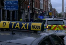 Taximetrist atacat în timpul unei pauze în centrul Dublinului Taxi oprit în centrul Dublinului