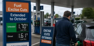 Irlanda păstrează încă două luni reducerile de taxe la benzină și motorină. Pompa de benzină în Irlanda