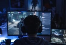 tineri jucând jocuri online pe dispozitive digitale