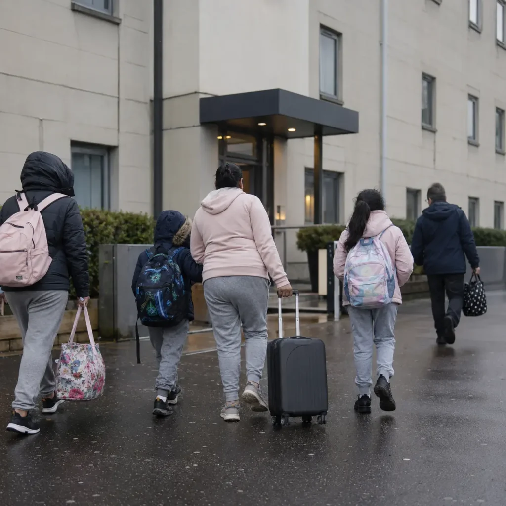 copii și familii în cazare temporară în Irlanda
