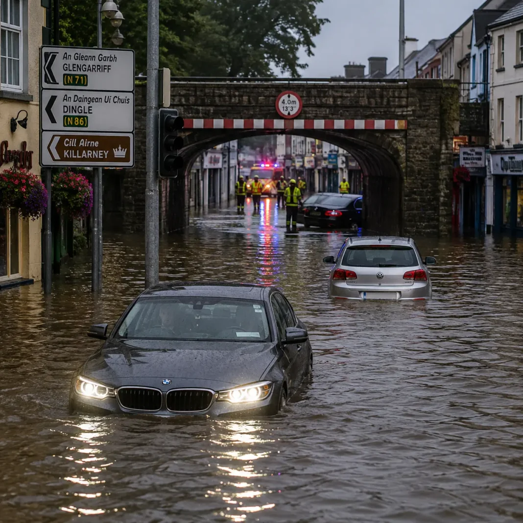drum inundat în Killarney după ploi torențiale