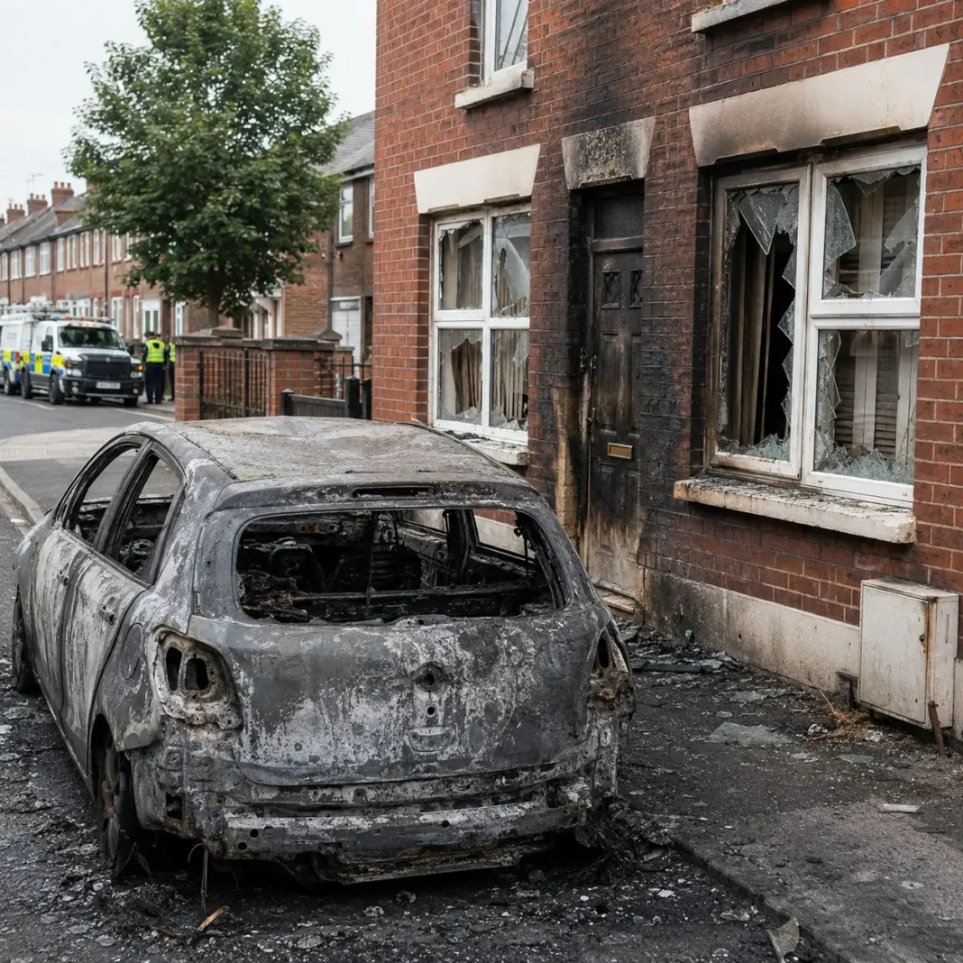 Teroare pentru o familie de români în Belfast: mașina incendiată, indivizi mascați la ușă – noi detalii