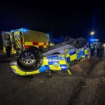 Impact violent în Dublin: Audi furat lovește și răstoarnă o mașină Garda