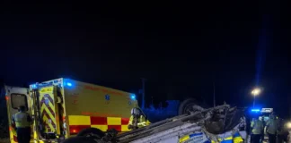 Impact violent în Dublin: Audi furat lovește și răstoarnă o mașină Garda