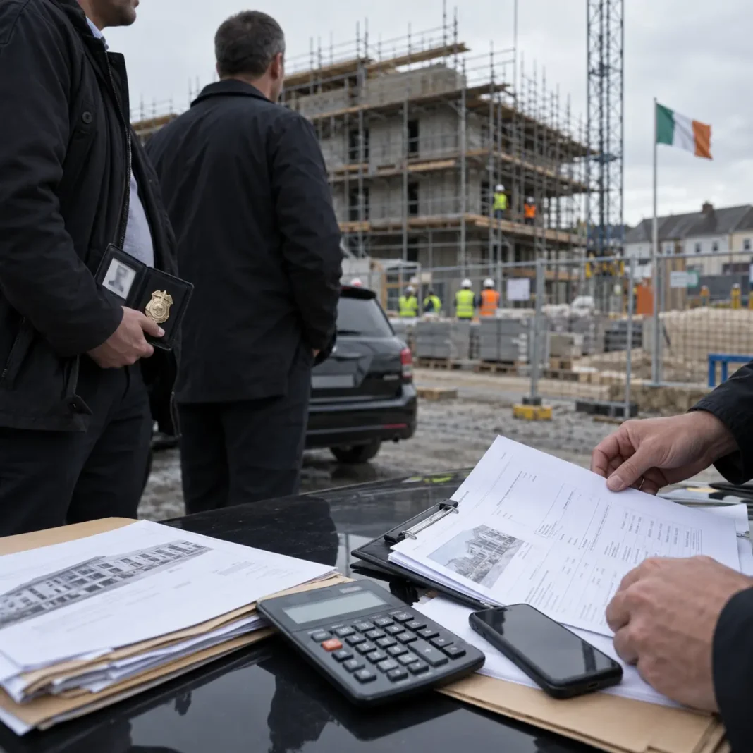 clădire în construcție cu schele