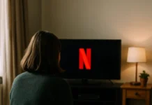 logo Netflix pe fundal roșu