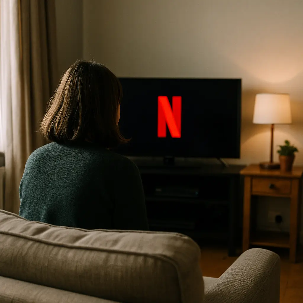 logo Netflix pe fundal roșu