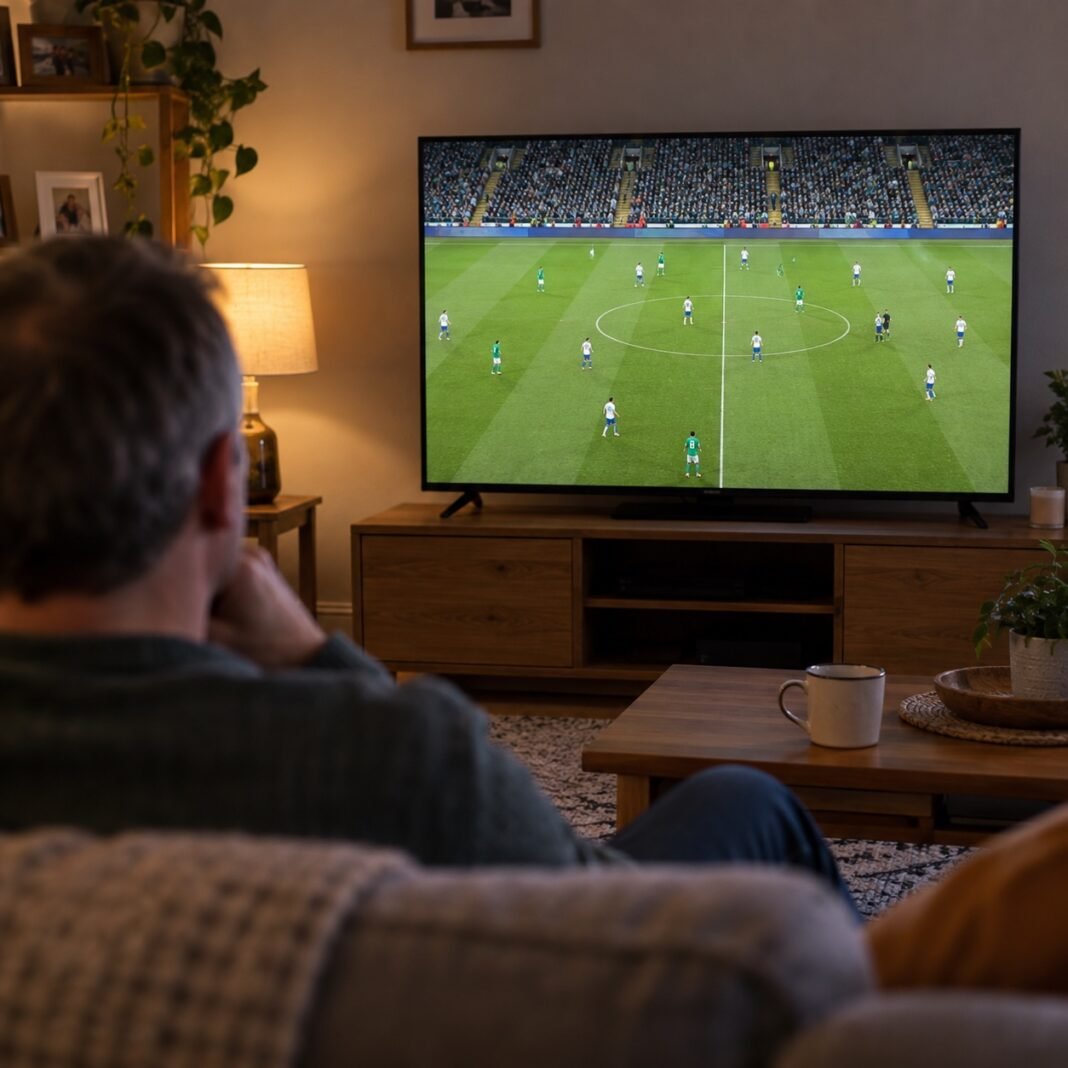 Logo RTÉ și simboluri fotbal Irlanda Israel