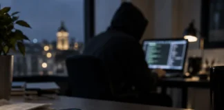 Ecran cu avertisment de securitate cibernetică