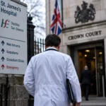 Medic condamnat în Marea Britanie, reclamat în Dublin încă din 2006 clădire instanță judecătorească din Marea Britanie