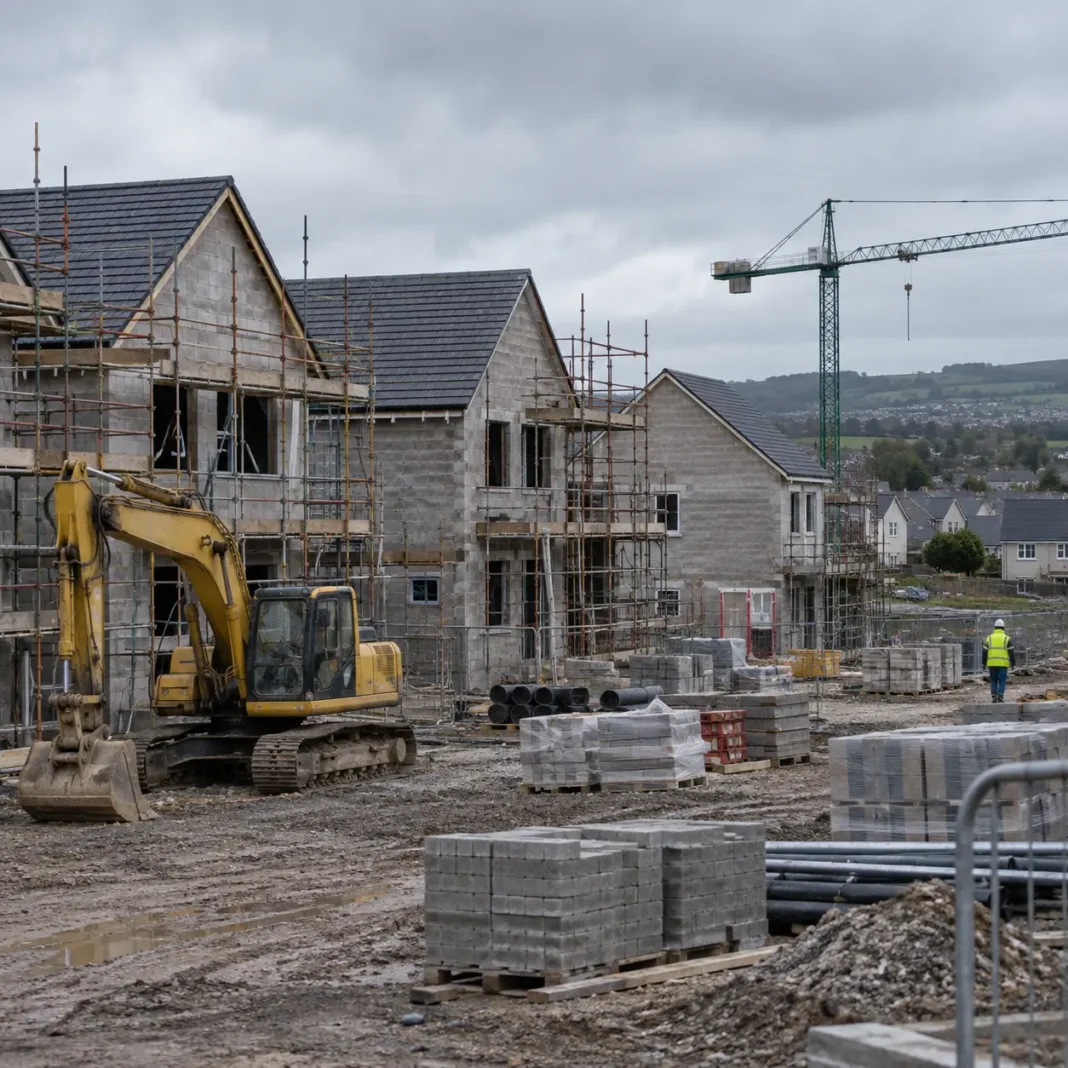 șantier de construcție locuințe în Irlanda