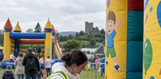 Cel mai mare focar MRSA din Irlanda, legat de joaca pe castele gonflabile copii jucându-se pe castel gonflabil