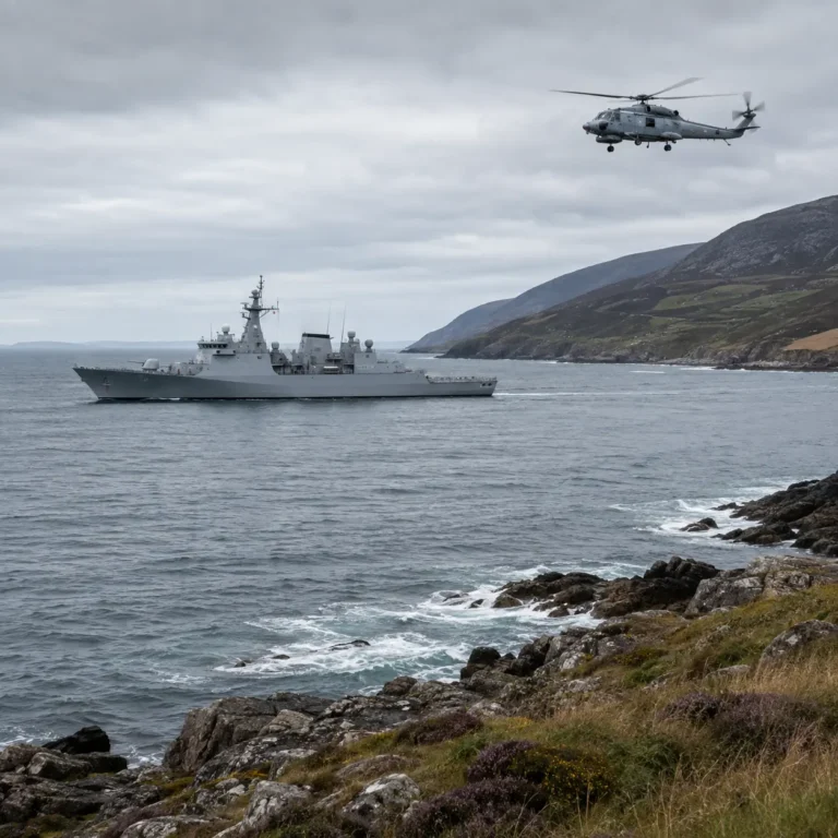 navă Royal Navy în largul coastelor Irlandei