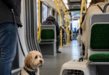 câine și pisică în transport public irlandez