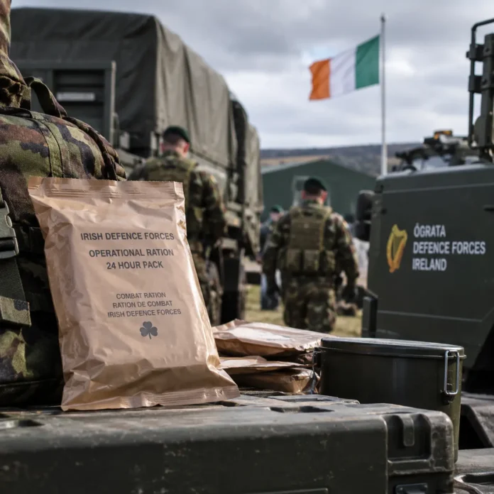 militari irlandezi în uniformă în exerciții