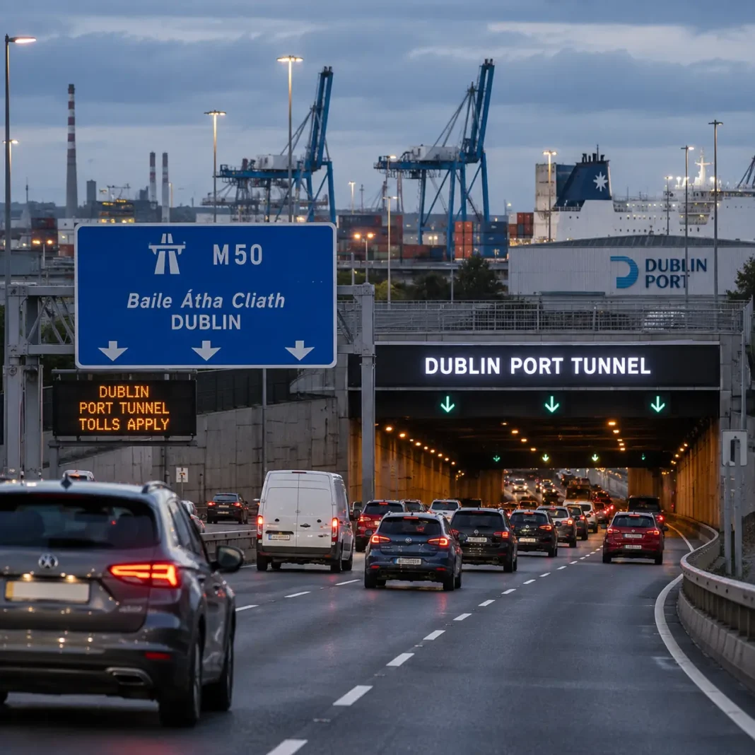 Autostrada M50 cu trafic intens